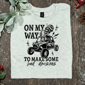 Riding shirt atv sxs utv popular mudding trending messy bun skeleton